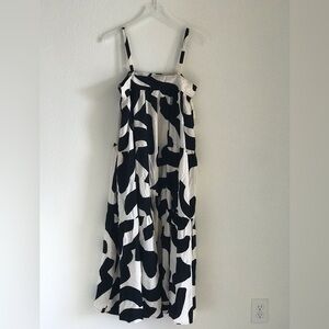 Abel The Label Anthropologie Black & White Smocked Dress